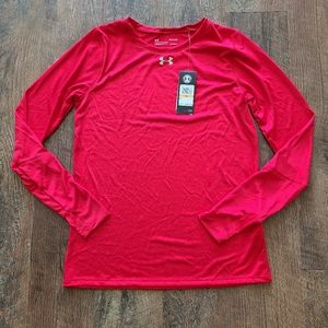 NWT Under Armour Red Long Sleeve Top Size Small